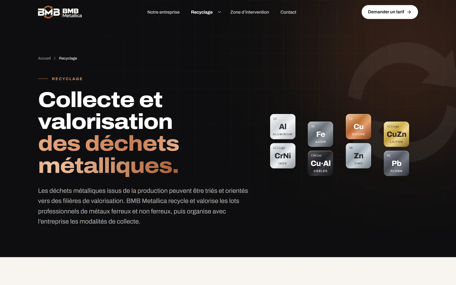BMB Metallica — Recyclage : services et FAQ