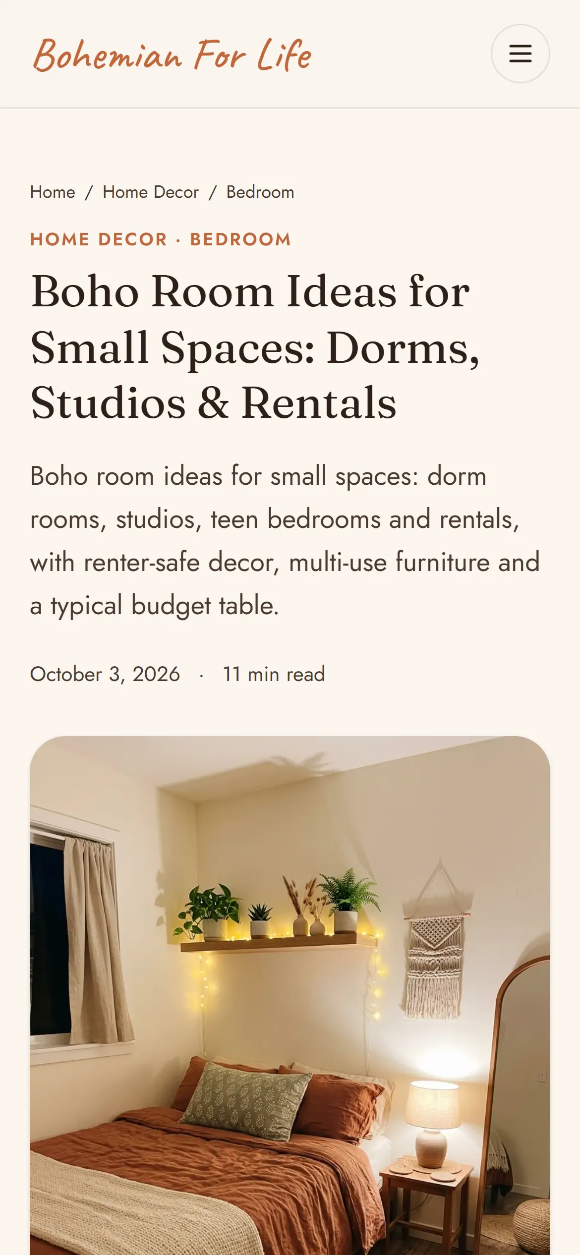 Bohemian For Life — Article sur mobile