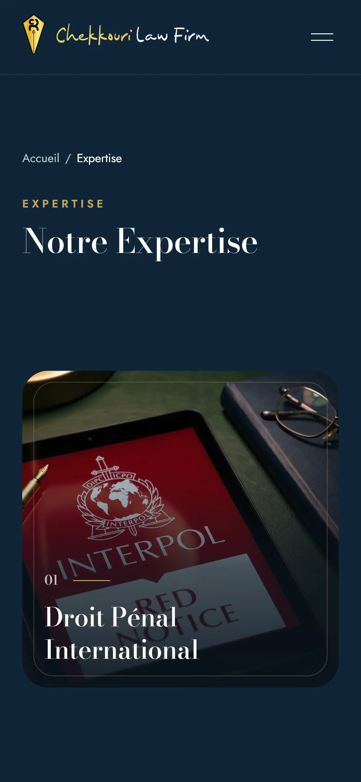 Chekkouri Law Firm — Expertise sur mobile