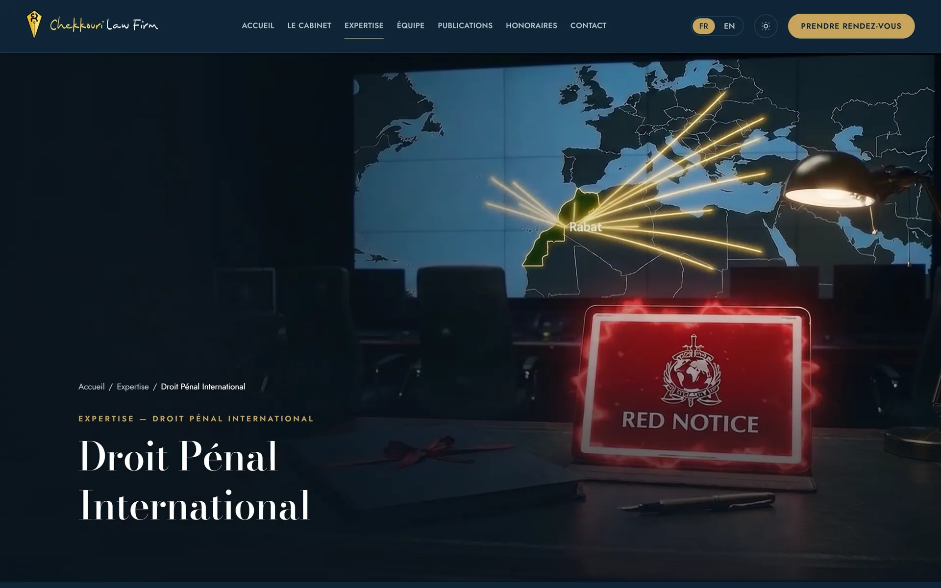 Chekkouri Law Firm — Page Droit pénal international, à l'URL d'origine