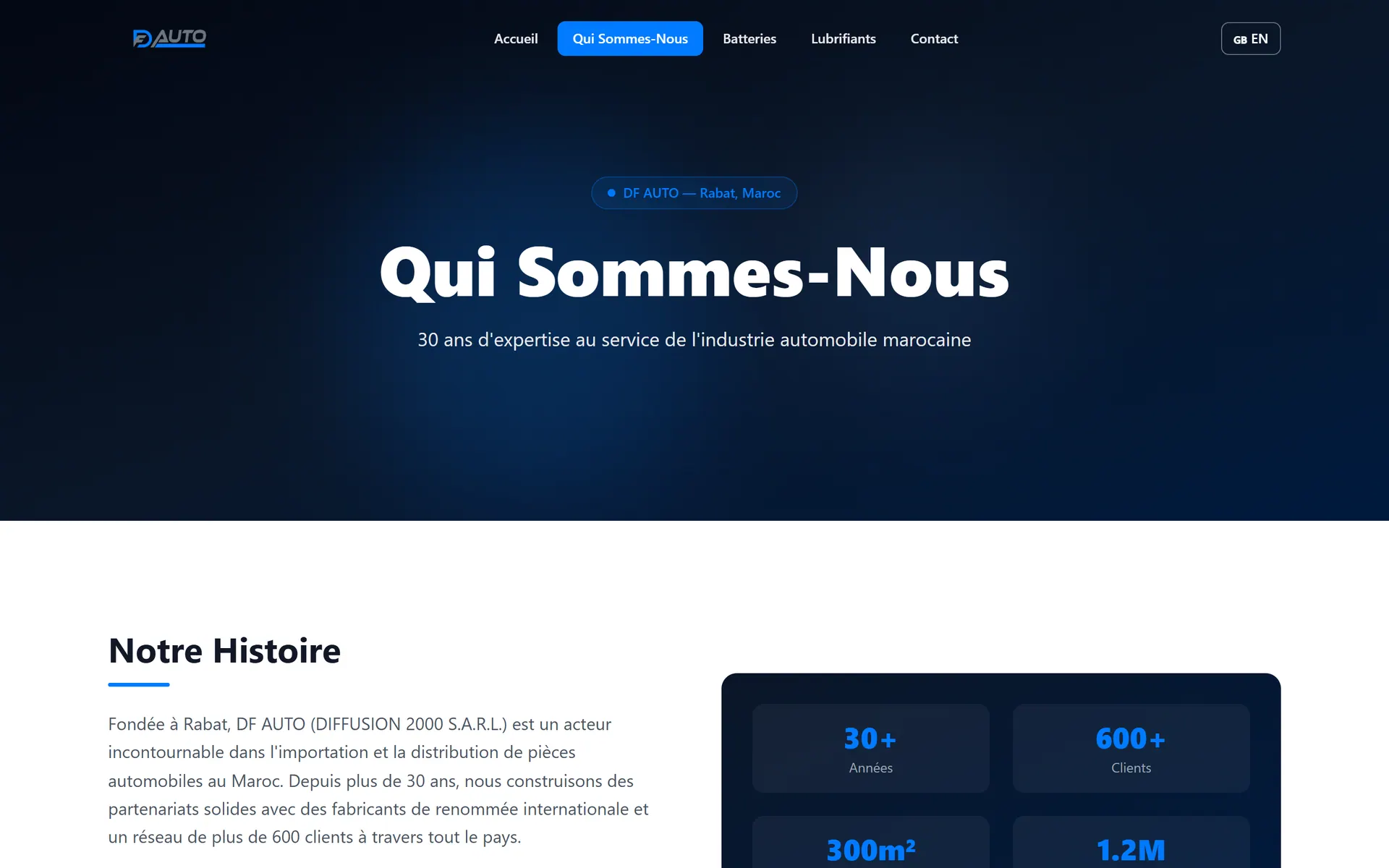 DF Auto — Page entreprise