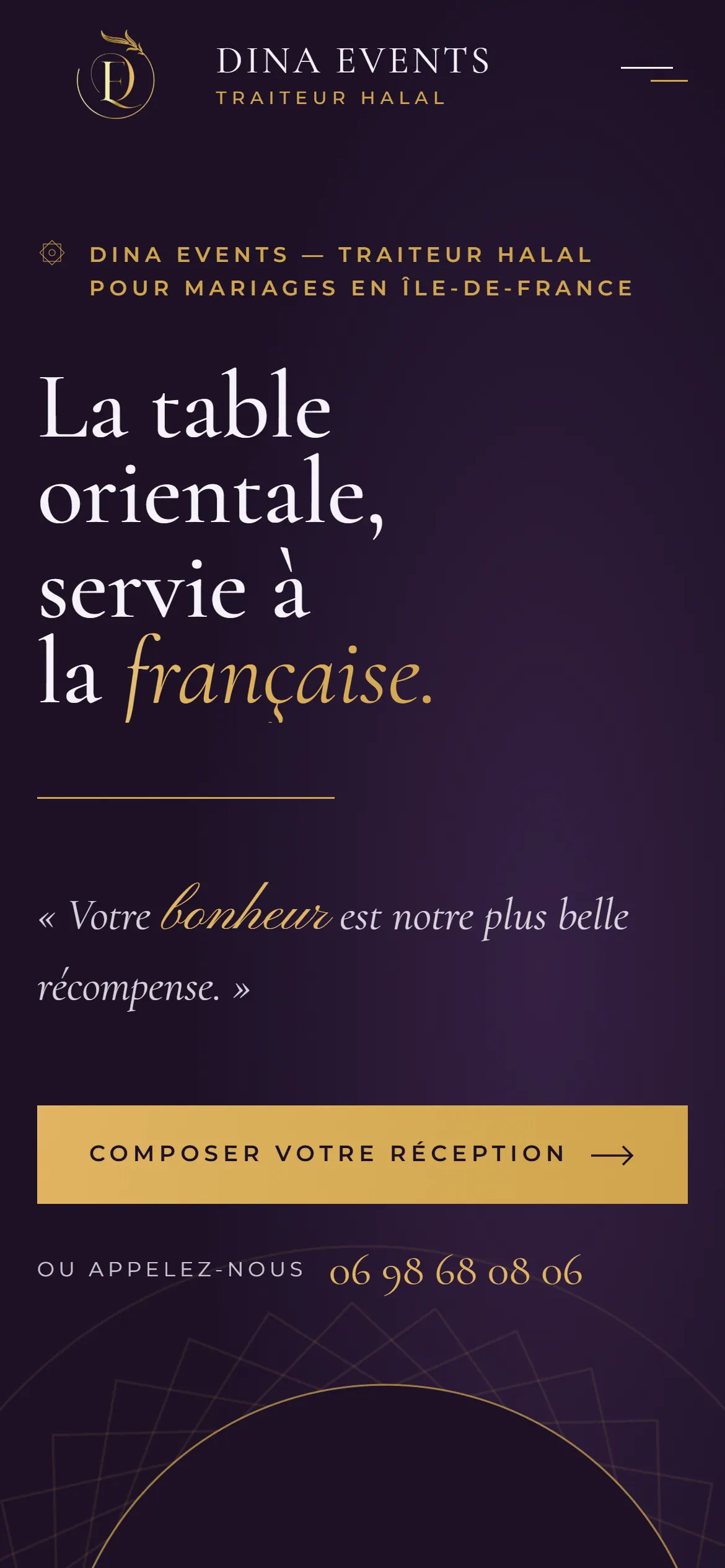 Dina Events — Accueil mobile
