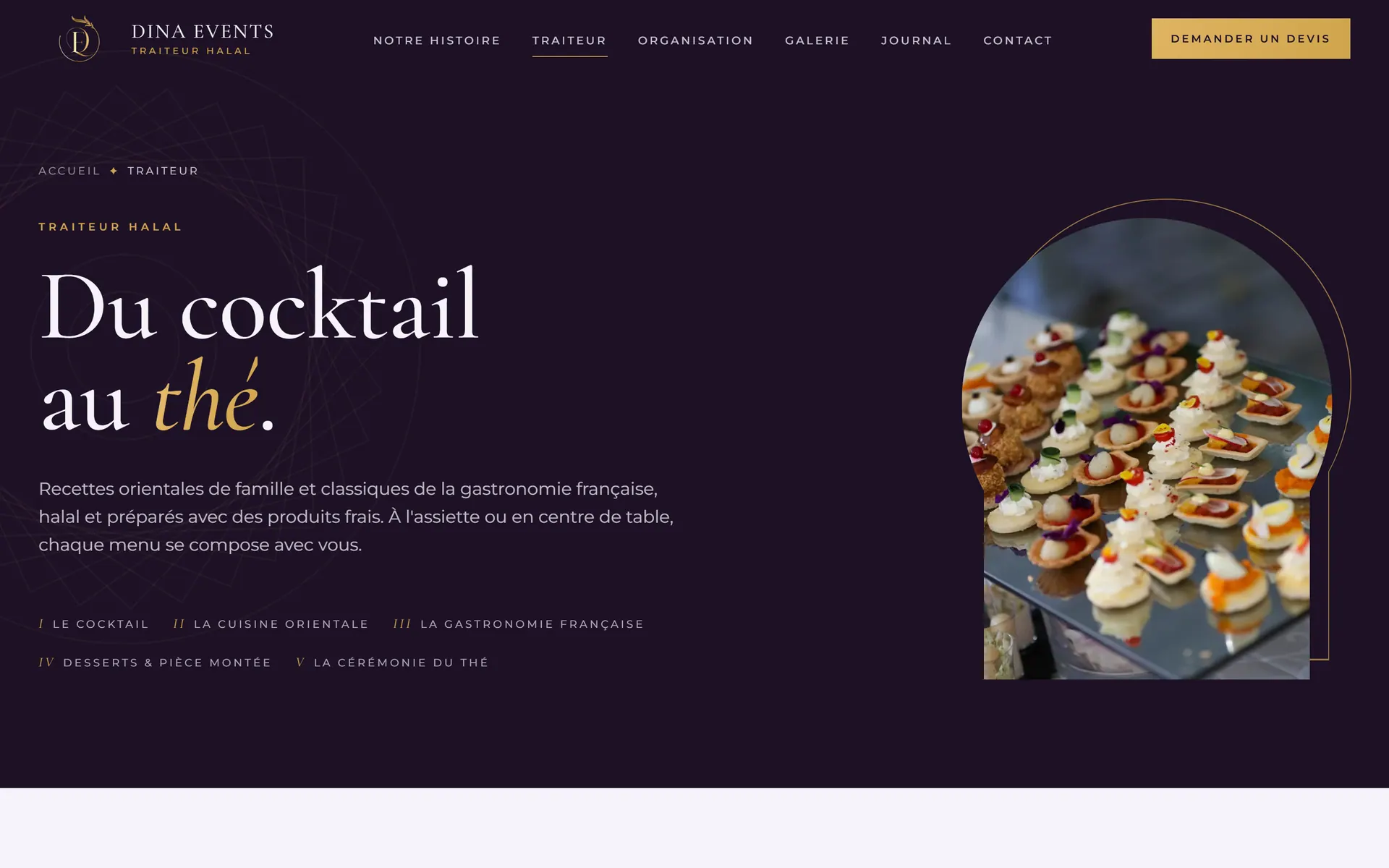 Dina Events — Offre traiteur