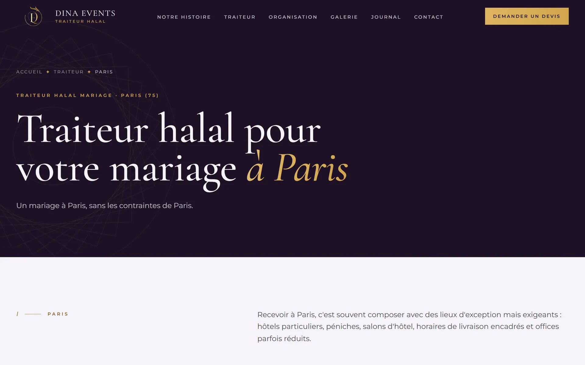 Dina Events — Page SEO locale (Paris)