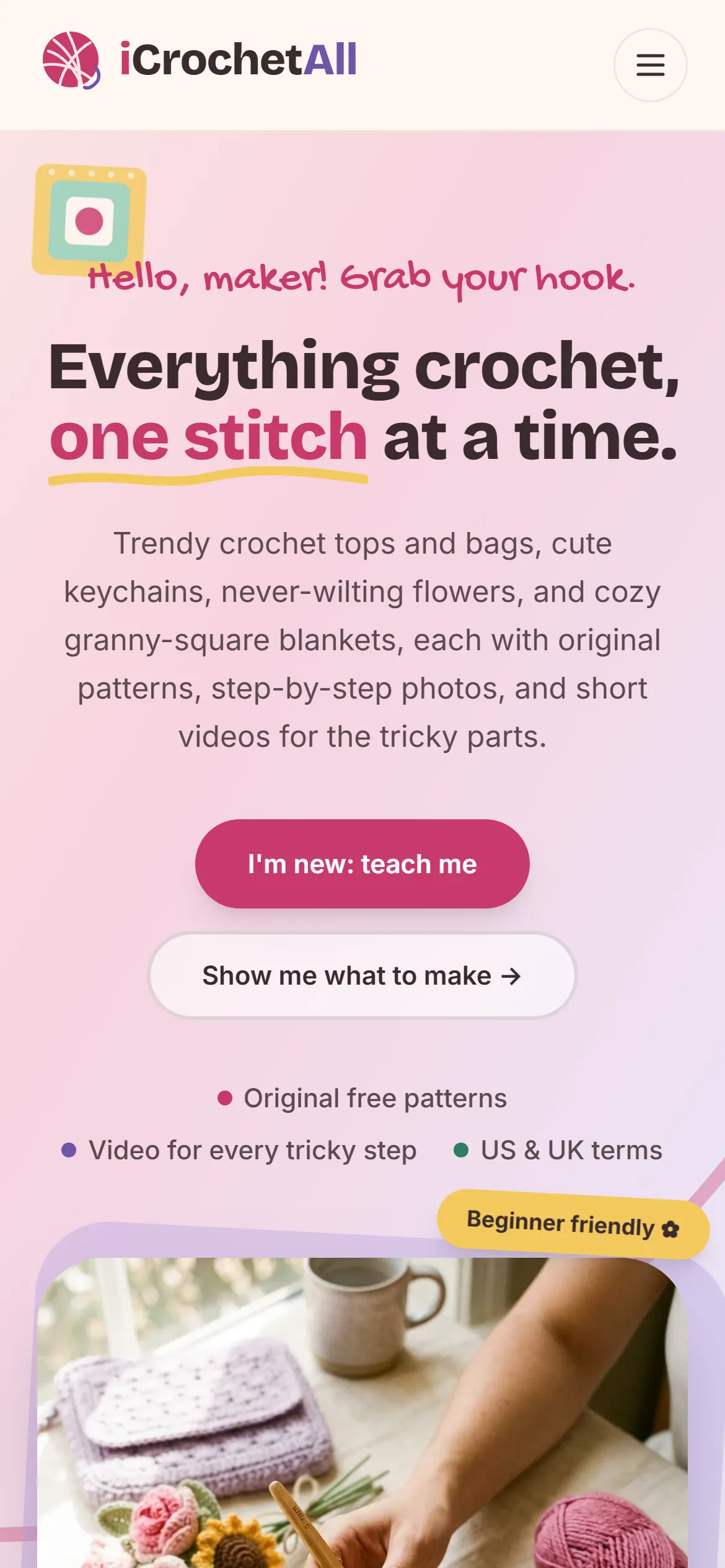 iCrochetAll — Accueil mobile