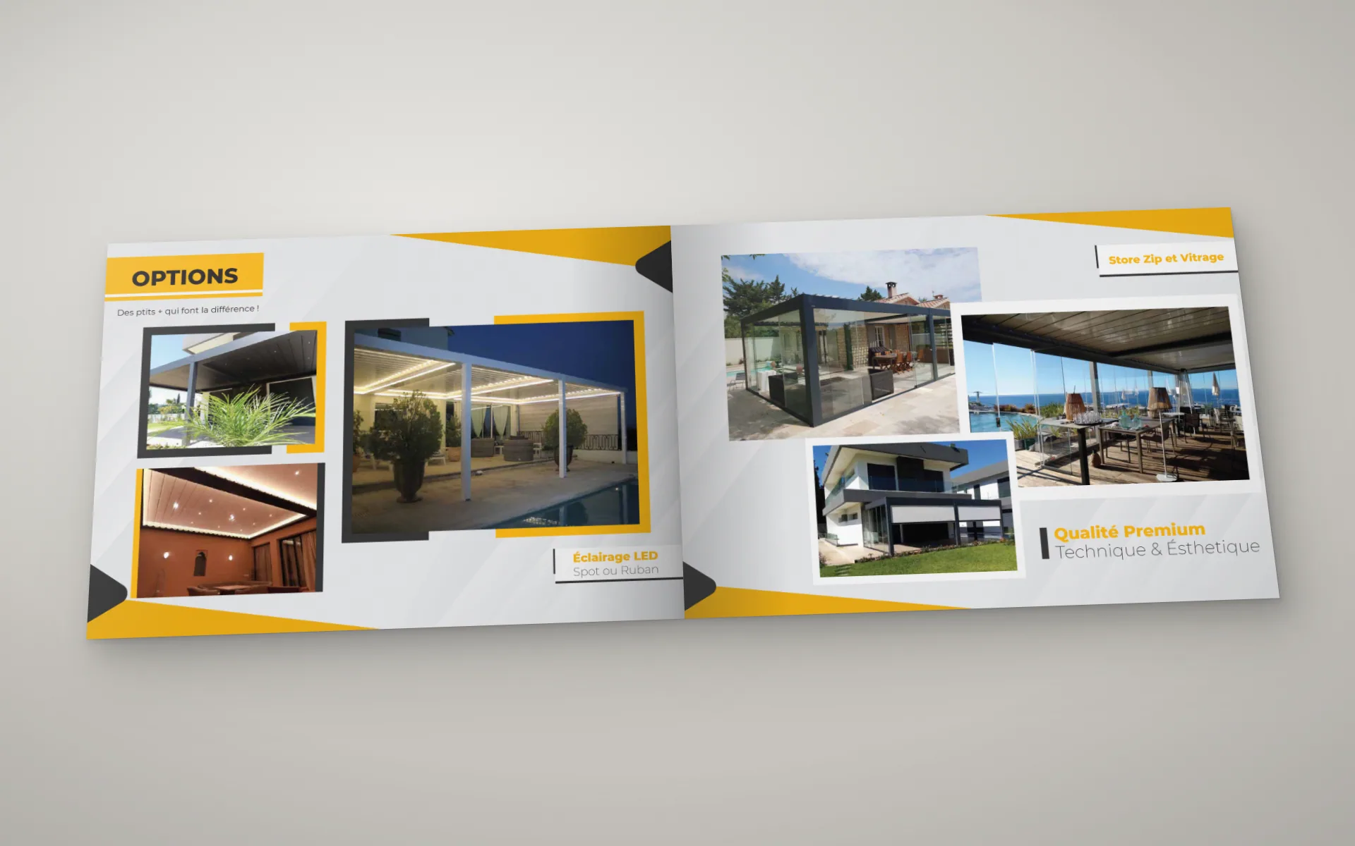 Alsotech Travaux — Identité & supports print — Catalogue produits : pergolas bioclimatiques