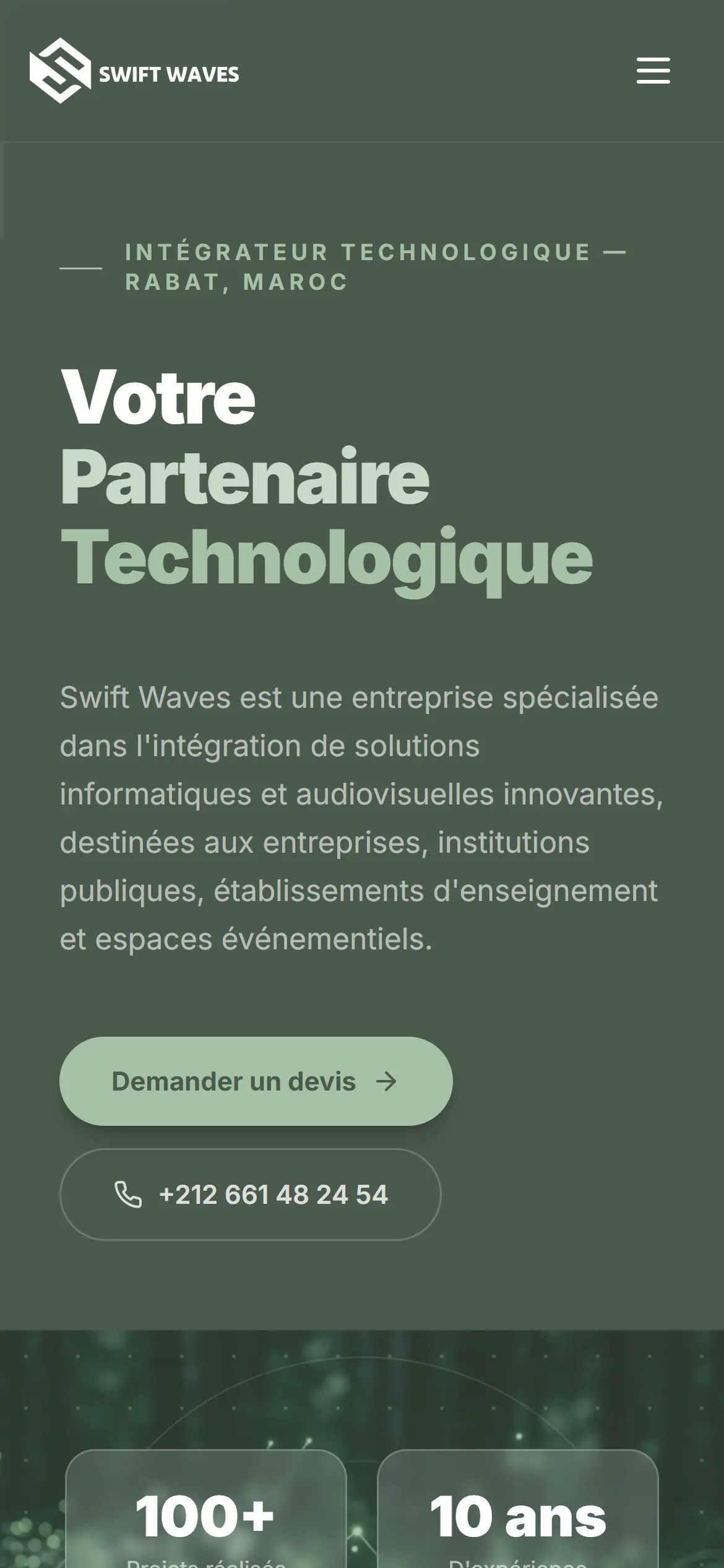 Swift Waves — Accueil mobile