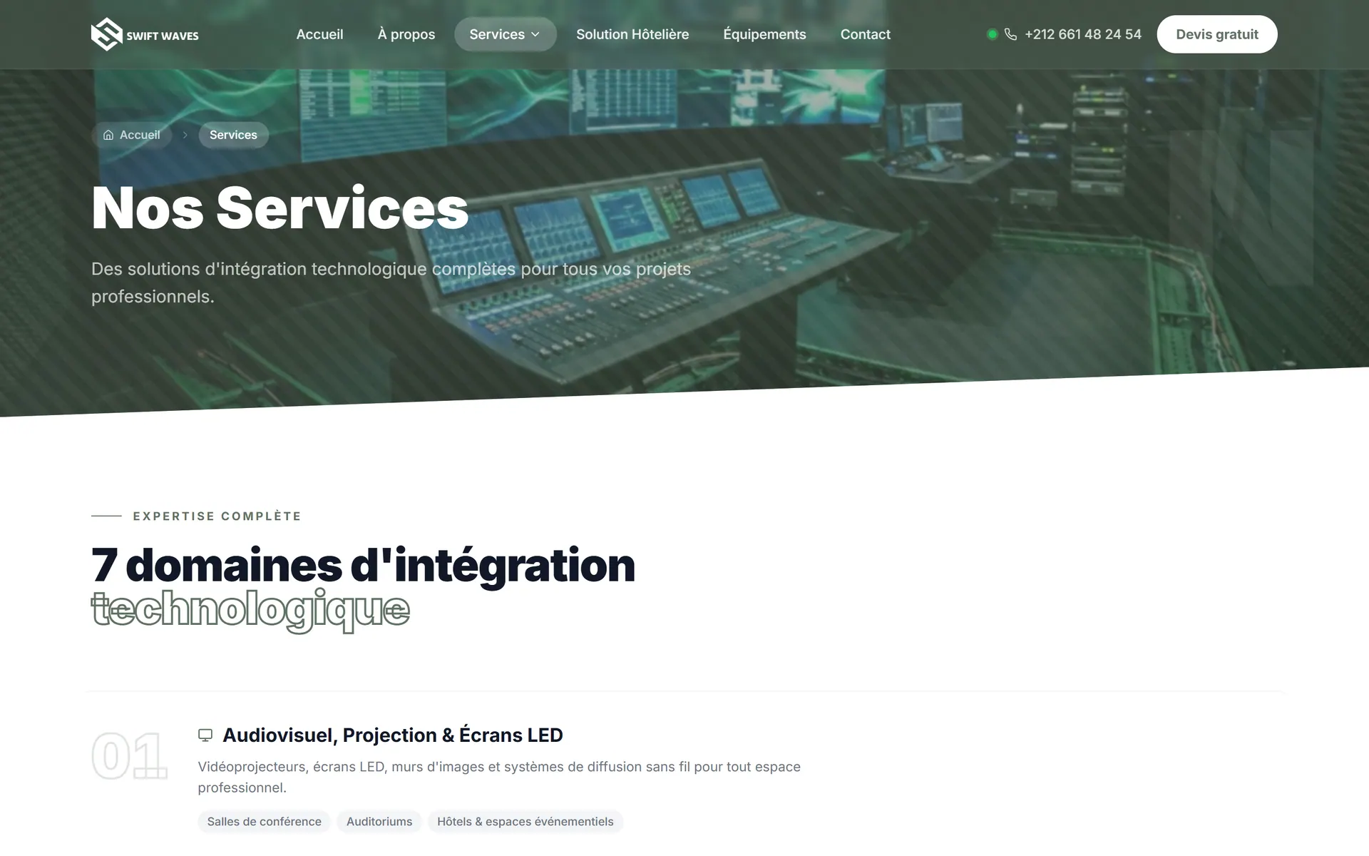 Swift Waves — Services par catégorie