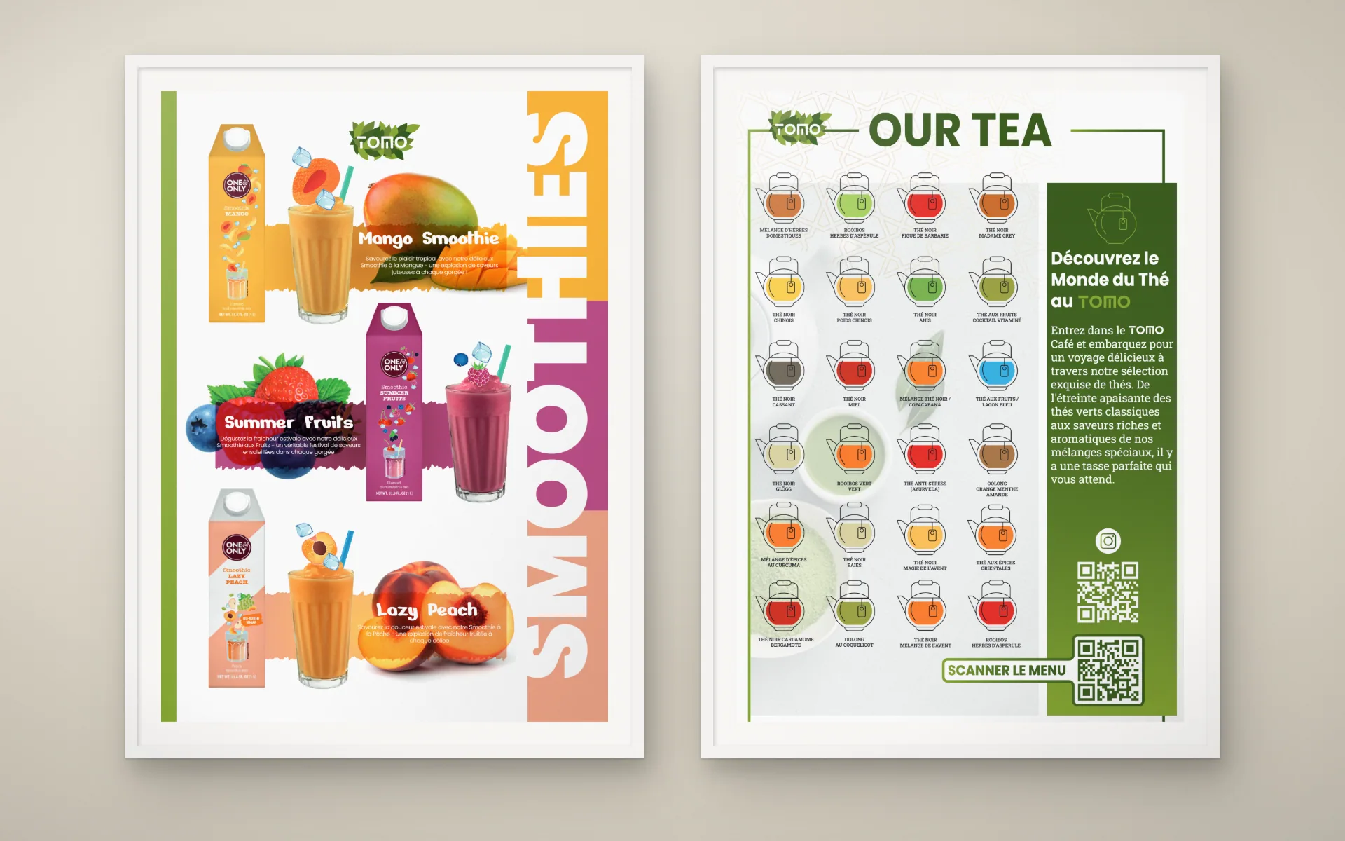 Tomo Café — Affiches smoothies et thés